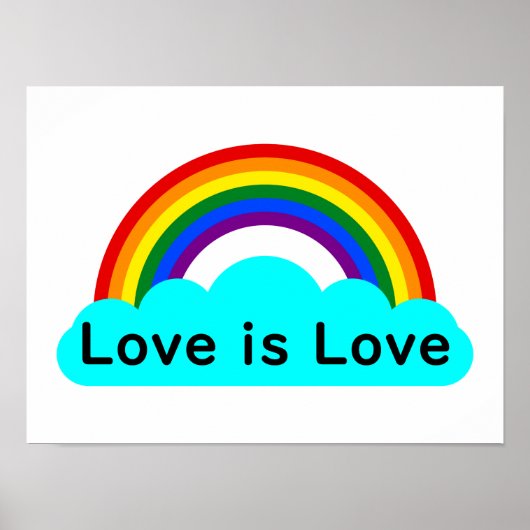 Liefde is Liefde - LGBT Regenboog Poster (Voorkant)