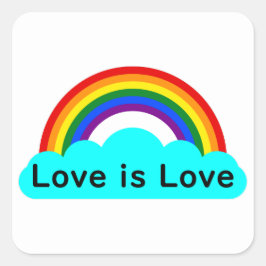 Liefde is Liefde - LGBT Regenboog Vierkante Sticke Sticker