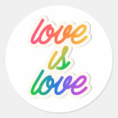 Liefde is liefde LGBT Ronde Sticker (Voorkant)