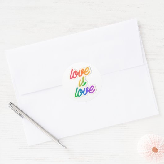 Liefde is liefde LGBT Ronde Sticker (Envelop)