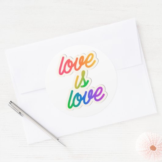 Liefde is liefde LGBT Ronde Sticker (Envelop)
