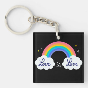 Liefde is liefde. LGBT+ trots. Regenboog Sleutelha Sleutelhanger