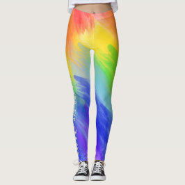 Liefde is Liefde LGBT Typografie Waterverf Rainbow Leggings
