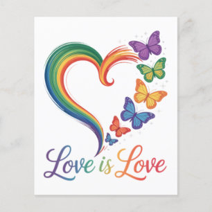 liefde is liefde lgbt vlinder hart regenboog flyer