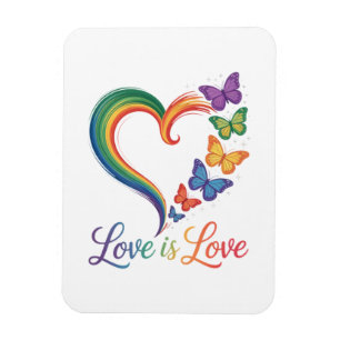 Liefde Is Liefde LGBT Vlinder Hart Regenboog Magneet