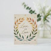 Liefde is liefde LGBTQ Pride Briefkaart (Staand voorkant)