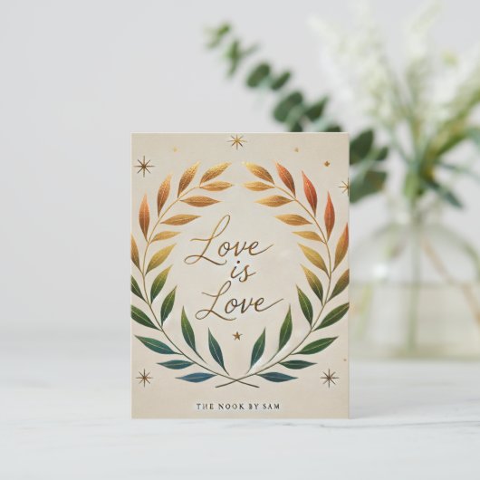 Liefde is liefde LGBTQ Pride Briefkaart (Staand voorkant)