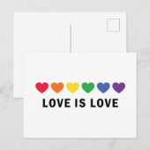 "Liefde is Liefde" LGBTQ Pride  Uitnodiging Briefkaart (Voorkant / Achterkant)