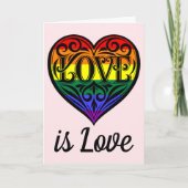 Liefde Is Liefde LGBTQ Rainbow Heart Kaart (Voorkant)
