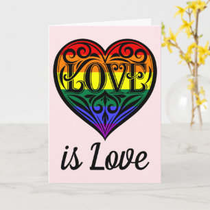 Liefde Is Liefde LGBTQ Rainbow Heart Kaart