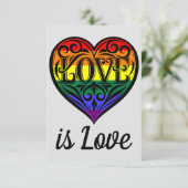 Liefde Is Liefde LGBTQ Rainbow Heart Kaart (Staand voorkant)