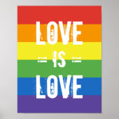 Liefde is liefde - Liefde gelijkheid Regenboog vla Poster (Voorkant)