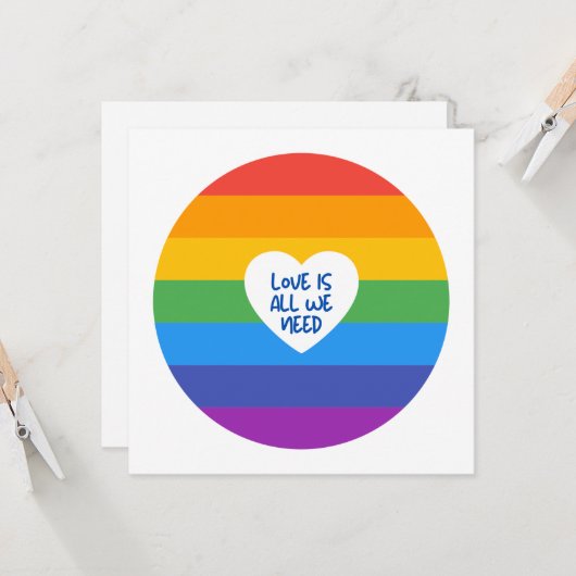 Liefde is liefde, liefde is alles wat we nodig heb kaart (Voorkant / Achterkant in situ)