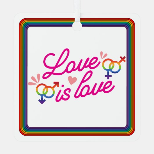 "Liefde is Liefde" Metal Ornament (Achterkant)