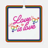 "Liefde is Liefde" Metal Ornament (Voorkant)