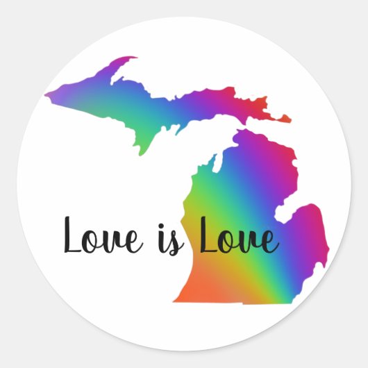 Liefde is liefde | Michigan pride Ronde Sticker (Voorkant)