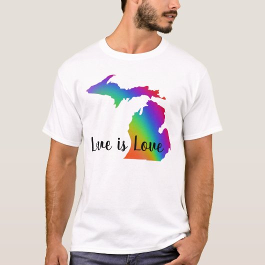 Liefde is liefde | Michigan pride T-shirt (Voorkant)