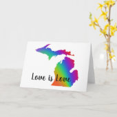 Liefde is liefde Michigan trots regenboog Kaart (Gele Bloem)
