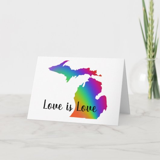 Liefde is liefde Michigan trots regenboog Kaart (Voorkant)