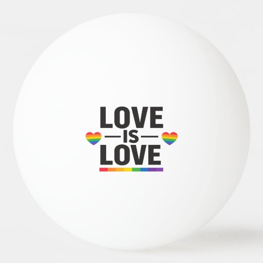 Liefde is Liefde – Minimaal Regenboog Hart Pride D Pingpongbal (Voorkant)