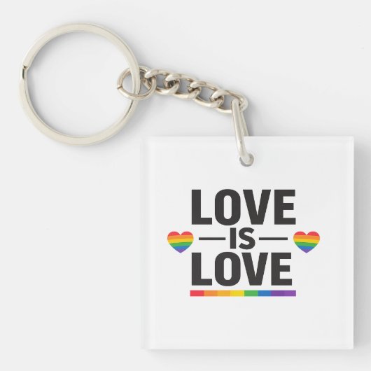 Liefde Is Liefde – Minimaal Regenboog Hart Pride D Sleutelhanger (voorkant)