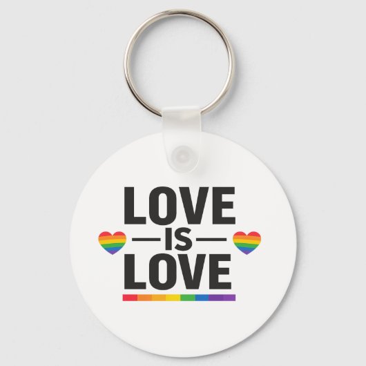 Liefde Is Liefde – Minimaal Regenboog Hart Pride D Sleutelhanger (Voorkant)