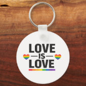 Liefde Is Liefde – Minimaal Regenboog Hart Pride D Sleutelhanger (Voorkant)