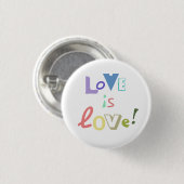 Liefde is liefde - Muted Rainbow Modern Ronde Button 3,2 Cm (Voorkant /achterkant)