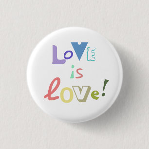 Liefde is liefde - Muted Rainbow Modern Ronde Button 3,2 Cm