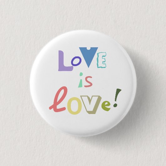 Liefde is liefde - Muted Rainbow Modern Ronde Button 3,2 Cm (Voorkant)