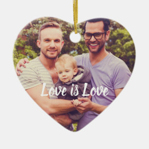 Liefde is Liefde op maat gemaakte foto hart Keramisch Ornament