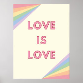 Liefde is Liefde Pastel Rainbow Design – LGBTQ+ Pr Poster