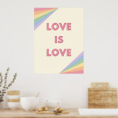 Liefde is Liefde Pastel Rainbow Design – LGBTQ+ Pr Poster (Keuken)