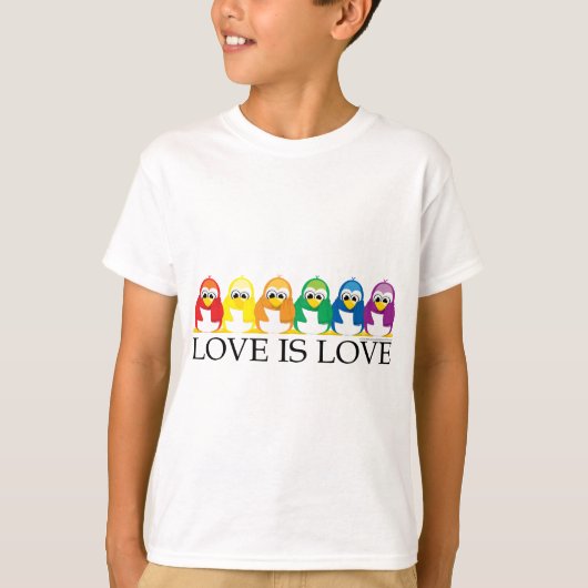 Liefde is liefde: pinguïns t-shirt (Voorkant)