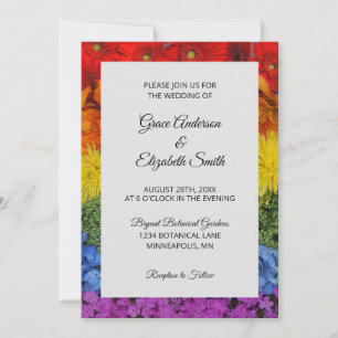 Liefde is Liefde Pride Bloemen Huwelijksuitnodigin Kaart