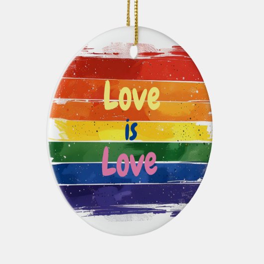 Liefde is Liefde, Pride design Keramisch Ornament (Rechts)