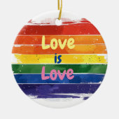 Liefde is Liefde, Pride design Keramisch Ornament (Voorkant)