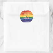 Liefde is Liefde, Pride design Ronde Sticker (Tas)