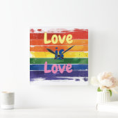 Liefde is Liefde, Pride design Vierkante Klok (Huis)