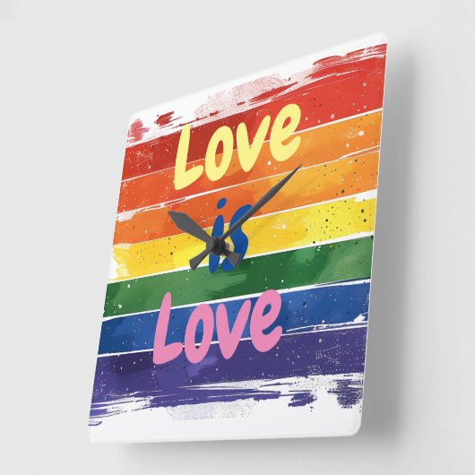 Liefde is Liefde, Pride design Vierkante Klok (Hoek)