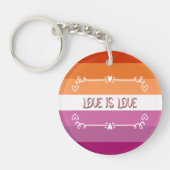 Liefde is Liefde Pride Maand Acryl Sleutelhanger (Voorkant)