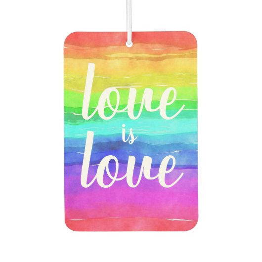 Liefde is Liefde| Pride Rainbow Waterverf Luchtverfrisser (Voorkant)