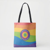 Liefde is Liefde Pride regenboog met harten Tote Bag (Voorkant)