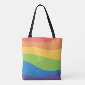 Liefde is Liefde Pride regenboog met harten Tote Bag (Achterkant)