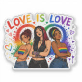 Liefde Is Liefde Pride Sticker (Voorkant)