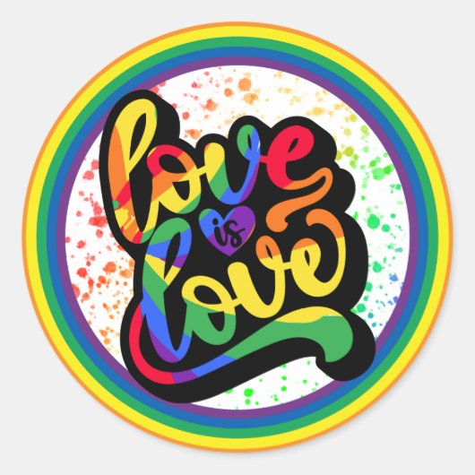 Liefde is Liefde Pride Sticker, LGBTQ+ Sticker (Voorkant)