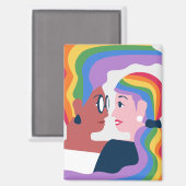 Liefde is Liefde Pride Valentijnsdag Magneet (Voorkant / Achterkant)