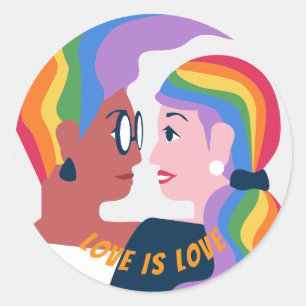 Liefde is Liefde Pride Valentijnsdag Ronde Sticker