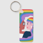 Liefde is Liefde Pride Valentijnsdag Sleutelhanger (Voorkant)