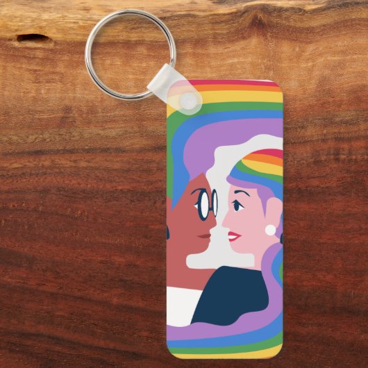 Liefde is Liefde Pride Valentijnsdag Sleutelhanger (Voorkant)